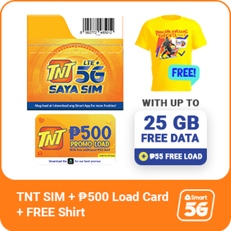 TNT 5G SIM Bundle (P500 Promo Load Card w/ FREE 55 Load) with Free Tropang Giga Shirt, , hi-res image number 0